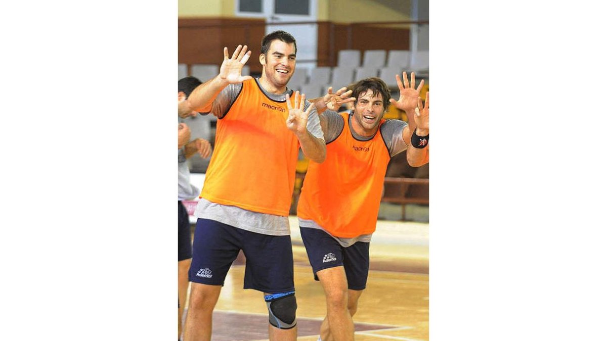 Andreu y Antonio García, optimistas en un entrenamiento.