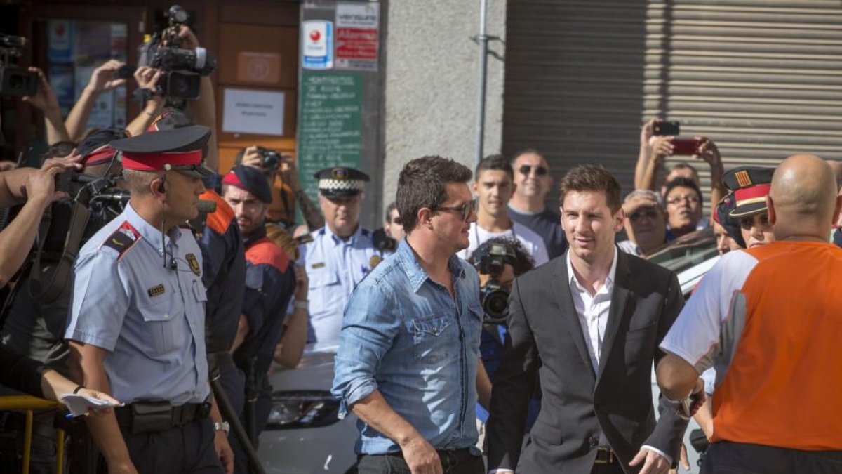 Leo Messi, en septiembre del 2013, a su llegada a los juzgados de Gavà.