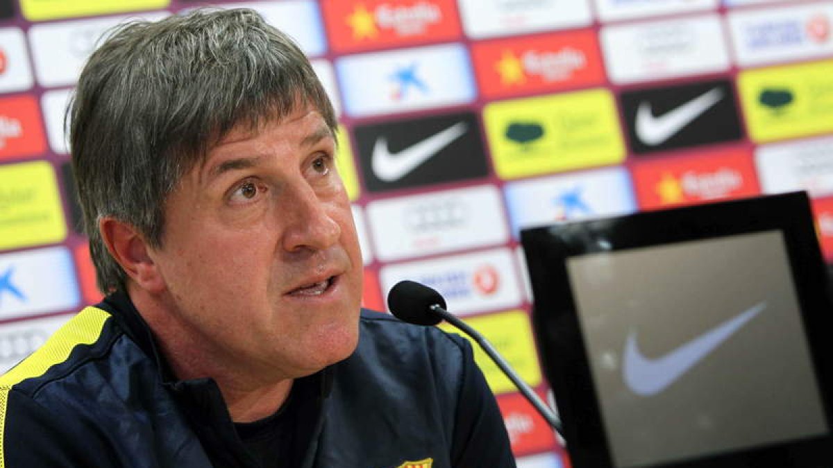 Jordi Roura durante la rueda de prensa en la víspera del encuentro liguero ante el Deportivo.