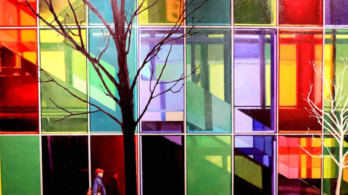 Una de las obras que el artista asturiano Bernabé Fernández Llana expone en León
