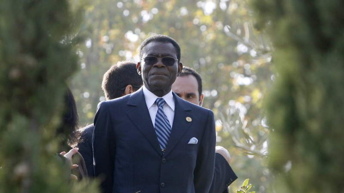 El presidente de Guinea Ecuatorial, Teodoro Obiang, en una visita a España en el 2006.