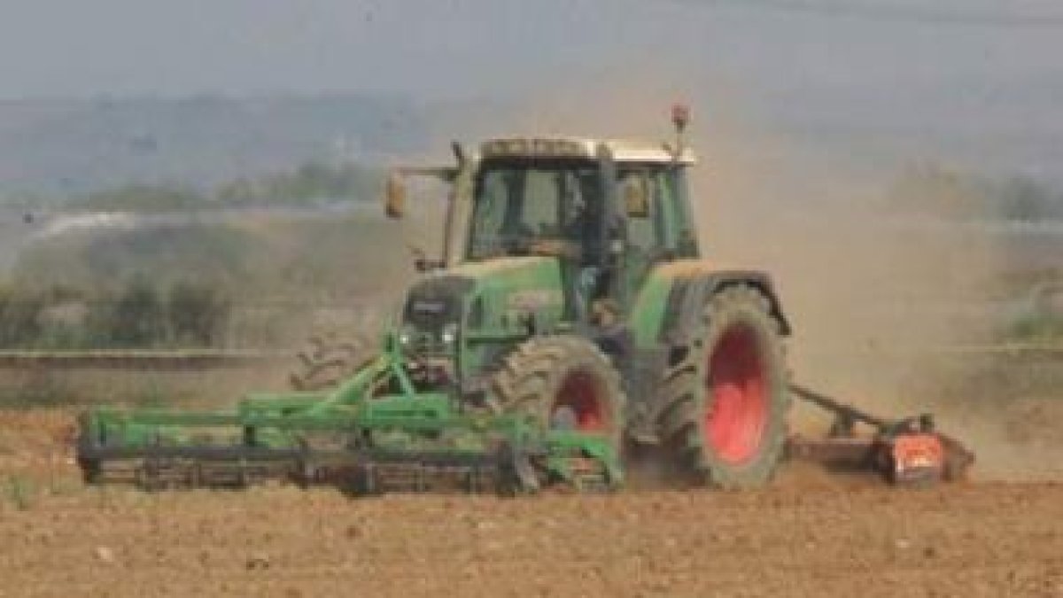 Una máquina prepara el campo para un nuevo cultivo después de la última cosecha.