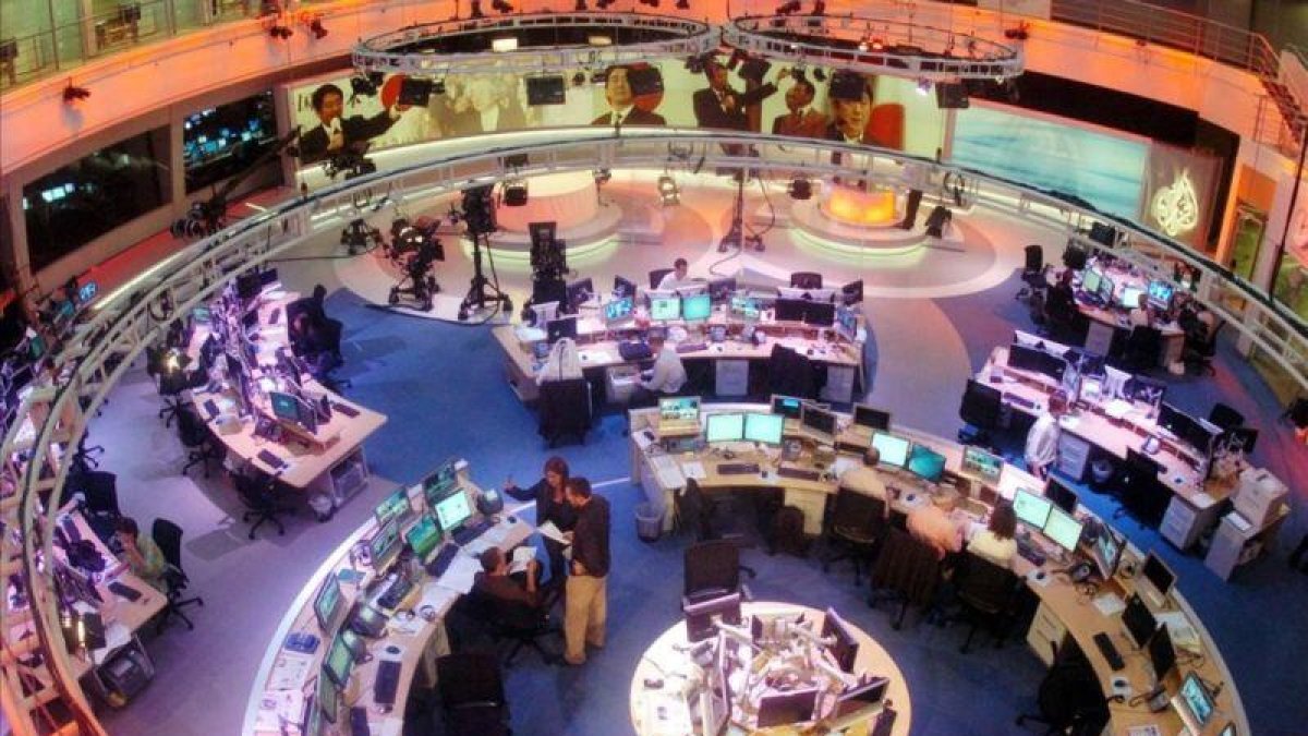 Imagen de los estudios de la cadena de televisión Al Jazeera en Doha (Catar).