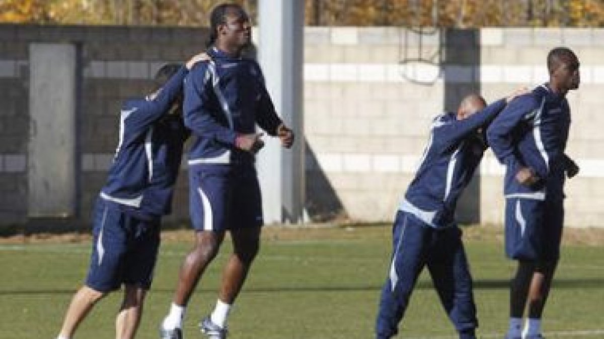 El trabajo del día después de la victoria ante el Sporting se caracterizó por la intensidad.