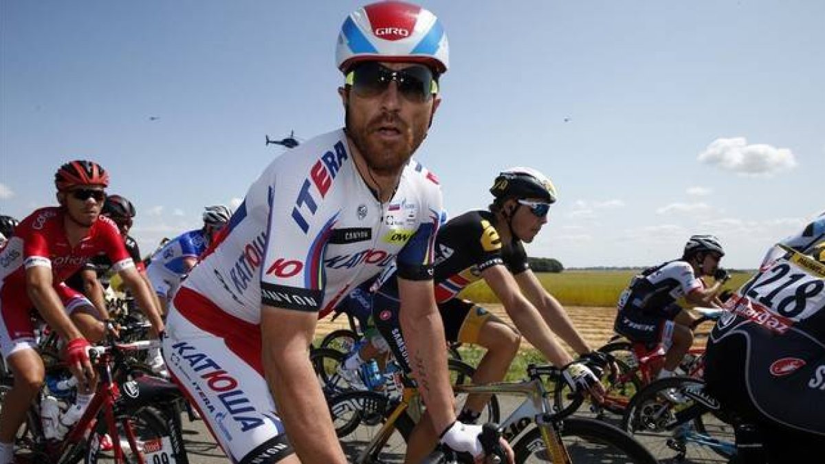 Luca Paolini, del Katusha, en la etpa del Tour del pasado jueves.