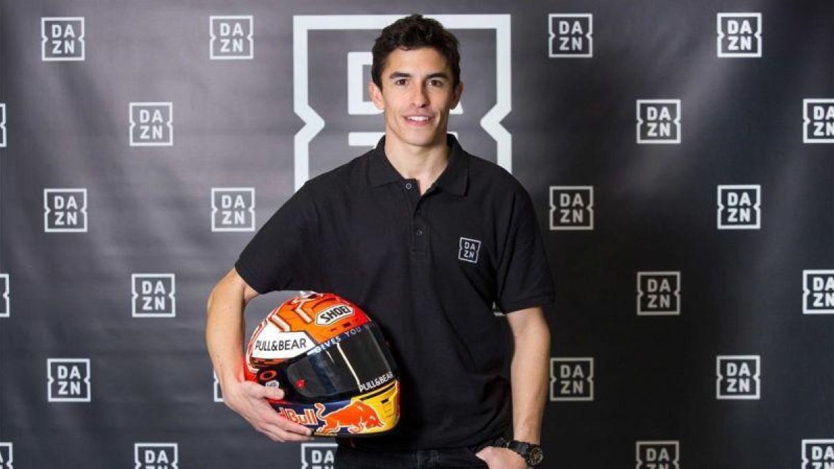 El campeón Marc Márquez, embajador en España de la plataforma deportiva Dazn.