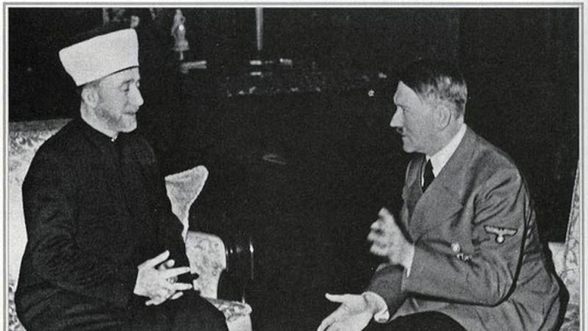 Encuentro entre el mufti de Jerusalén y Hitler.