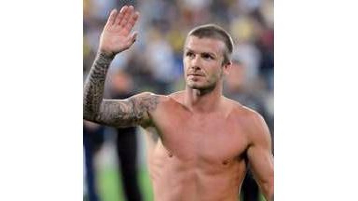 David Beckham al finalizar un partido con el Galaxy