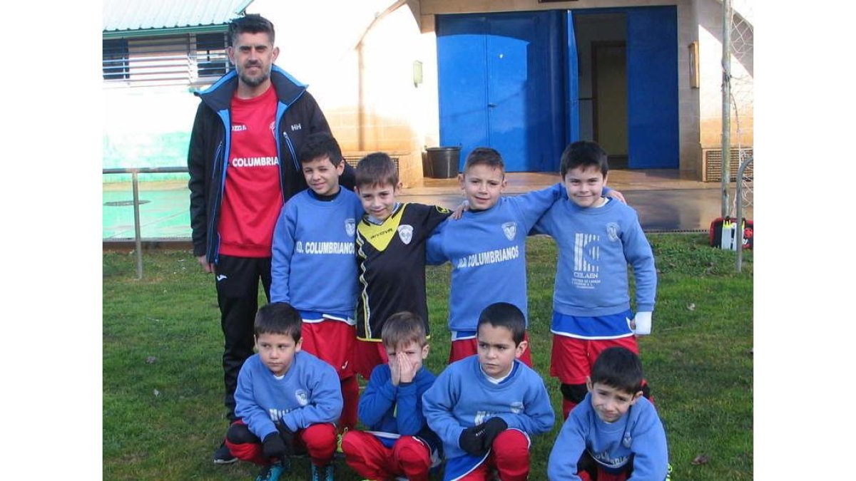 Equipo del Columbrianos de categoría benjamín.