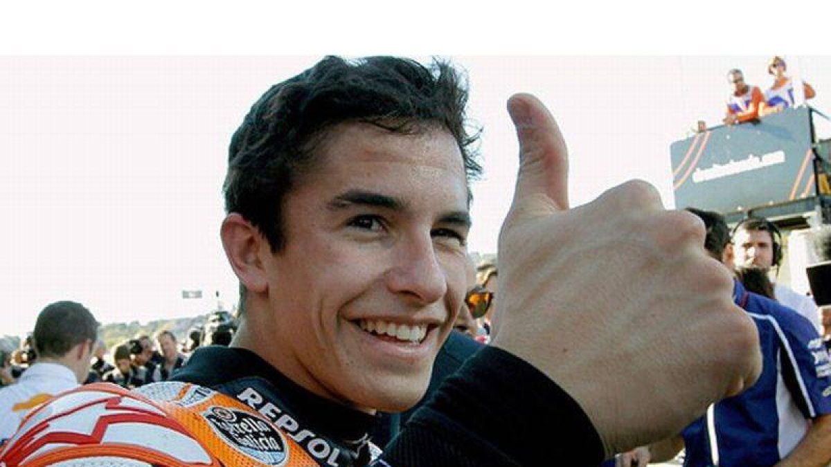 Marc Márquez, tras conseguir la 'pole position' en Cheste.