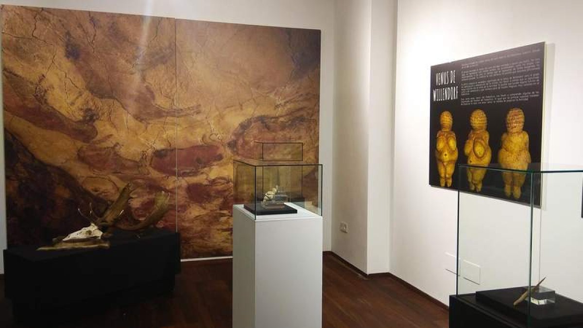 Sala donde se explica la Venus de Willendorf, en la primera planta del Museo Arqueológico de Cacabelos. DL