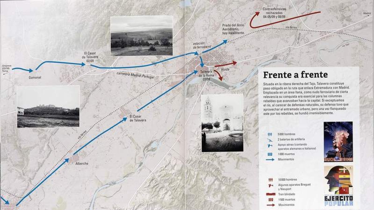 Páginas del libro con mapas, planos y fotos