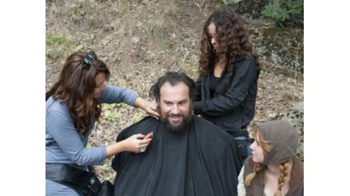 El actor, durante su caracterización como Goliath.