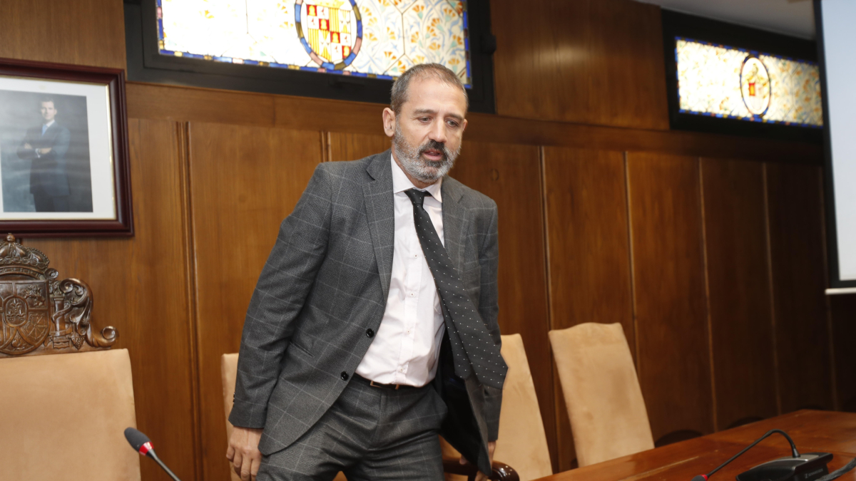 Xavier Flores, número dos del Ministerio de Transportes, hoy en Ponferrada. L. DE LA MATA