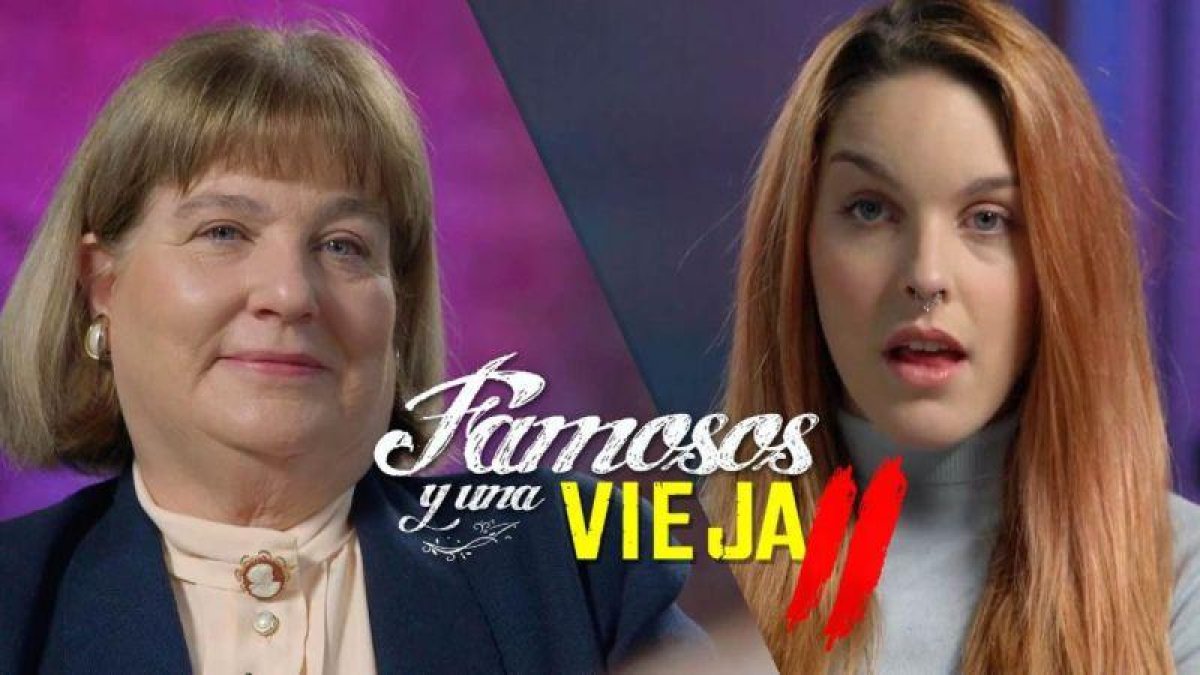 Carátula de presentación del programa de Flooxer 'Famosos y la vieja', con María Jesús y la escritora y actriz porno Amarna Miller.