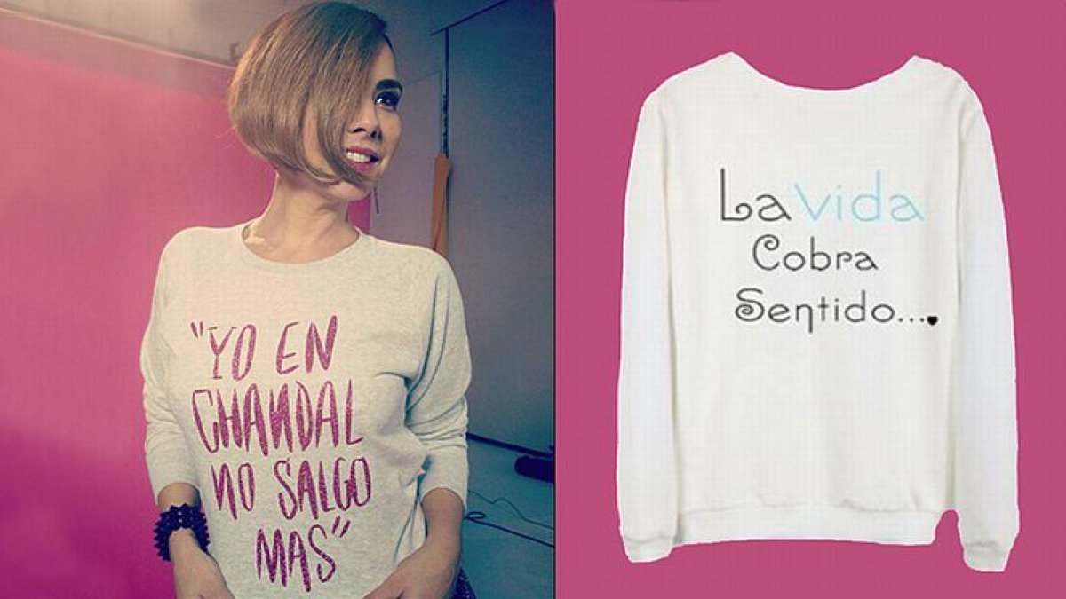 Chenoa saca a la venta una sudadera con la frase: 'La vida cobra sentido...'