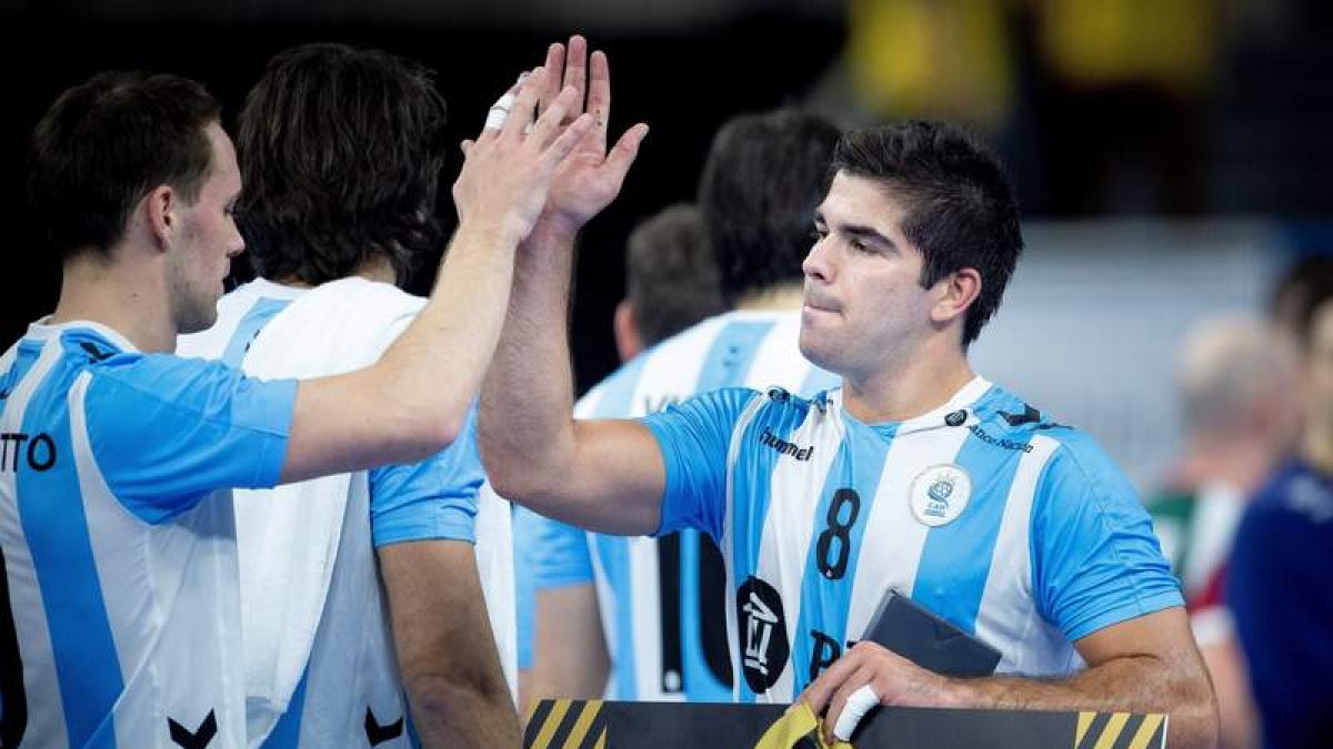 El internacional argentino Pablo Simonet, durante el último mundial de balonmano. LISELOTTE SABROE