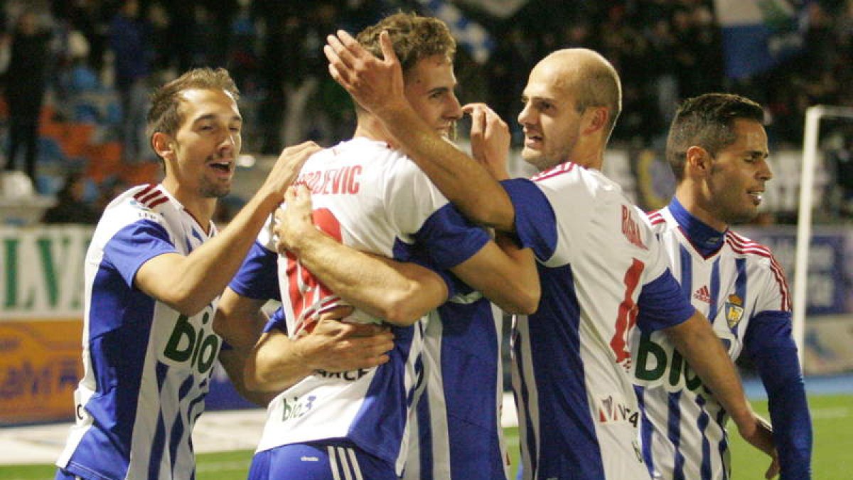 Luka Djordjevic marcó ante el CD Leganés en el partido de la primera vuelta. ANA F. BARREDO
