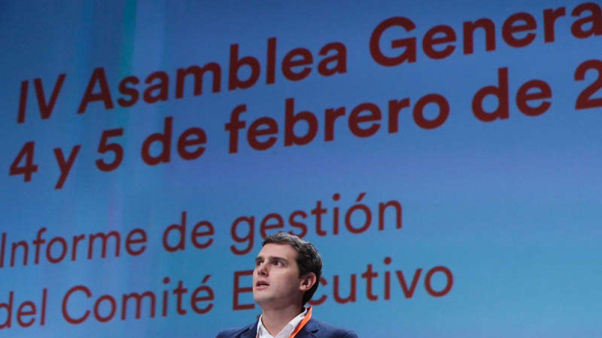 El presidente de Ciudadanos, Albert Rivera, durante su intervención en la IV Asamblea General. ZIPI