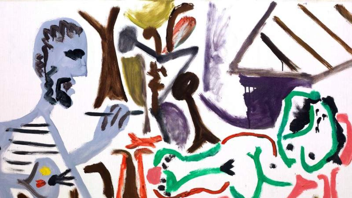 Detalle de la obra ‘El pintor y su modelo’, obra de Picasso fechada en 1963, que forma parte de la colección de arte de Abanca. DL