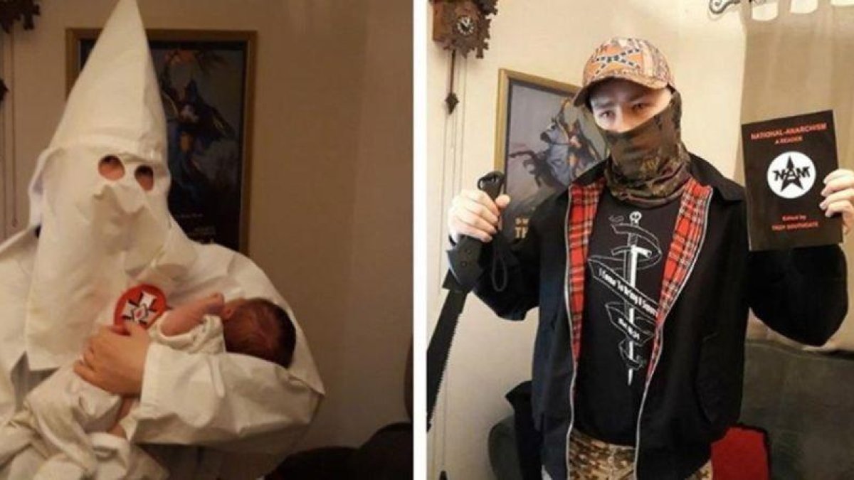 Adam Thomas, en redes sociales con su hijo en brazos.