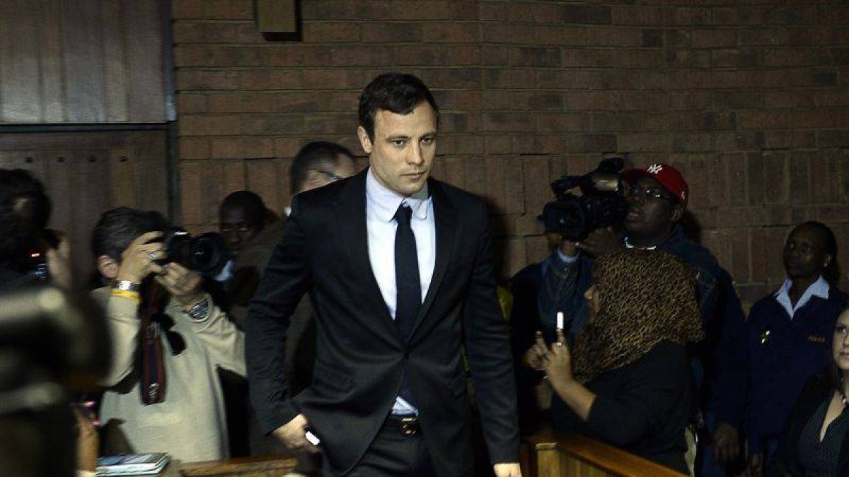 Oscar Pistorius, a su llegada al tribunal de primera instancia de Pretoria.