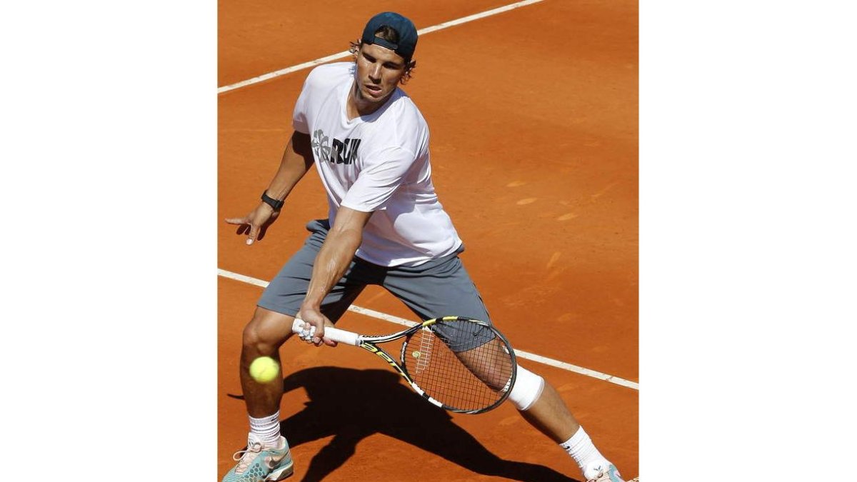 Nadal en un entrenamiento en la Caja Mágica.