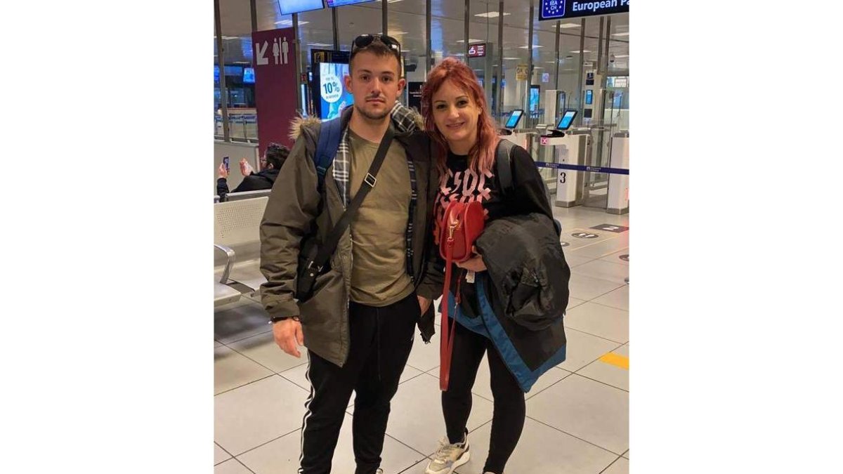 Marcos Díez Pastor y Susana Alija Méndez ayer en Ciampino.