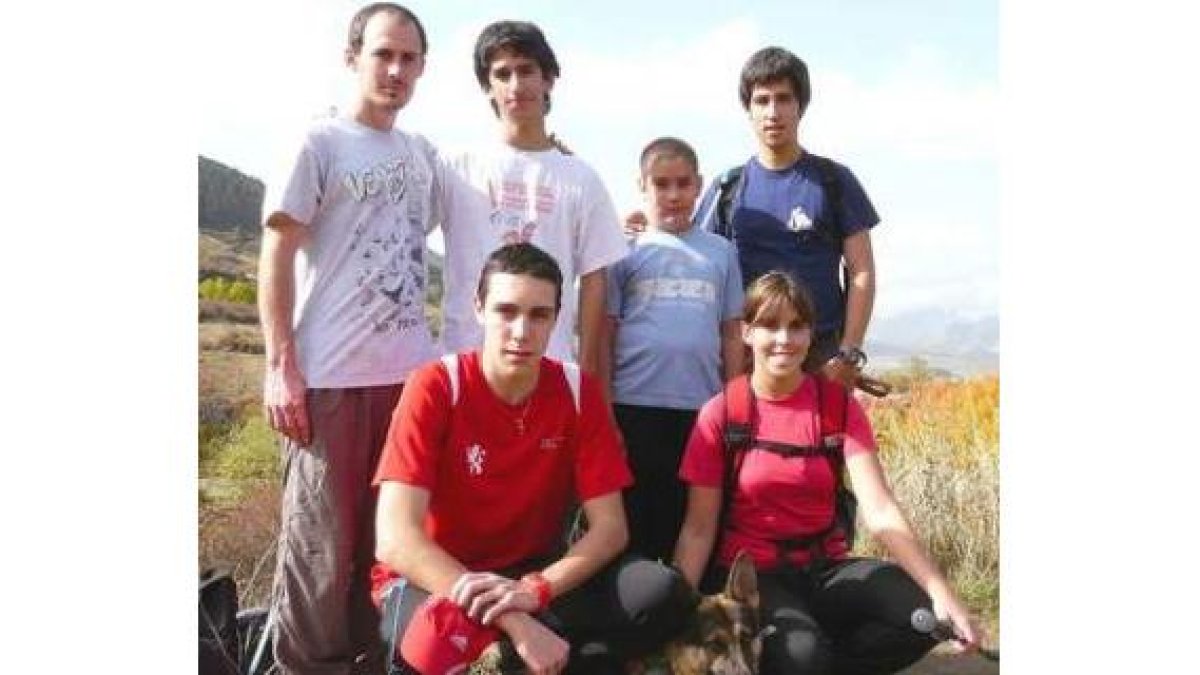Francisco Arcilla, Guillermo, Pablo, Iván y Patricia, tras un entrenamiento
