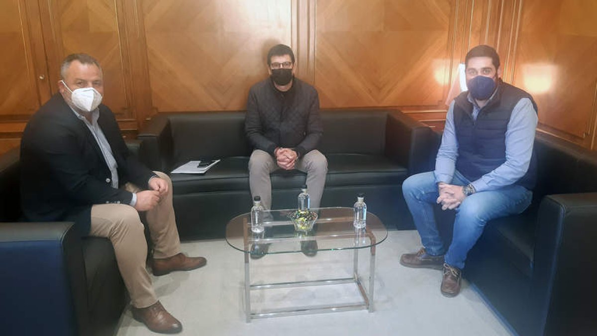 Imagen facilitada ayer por la Diputación de la reunión. DL