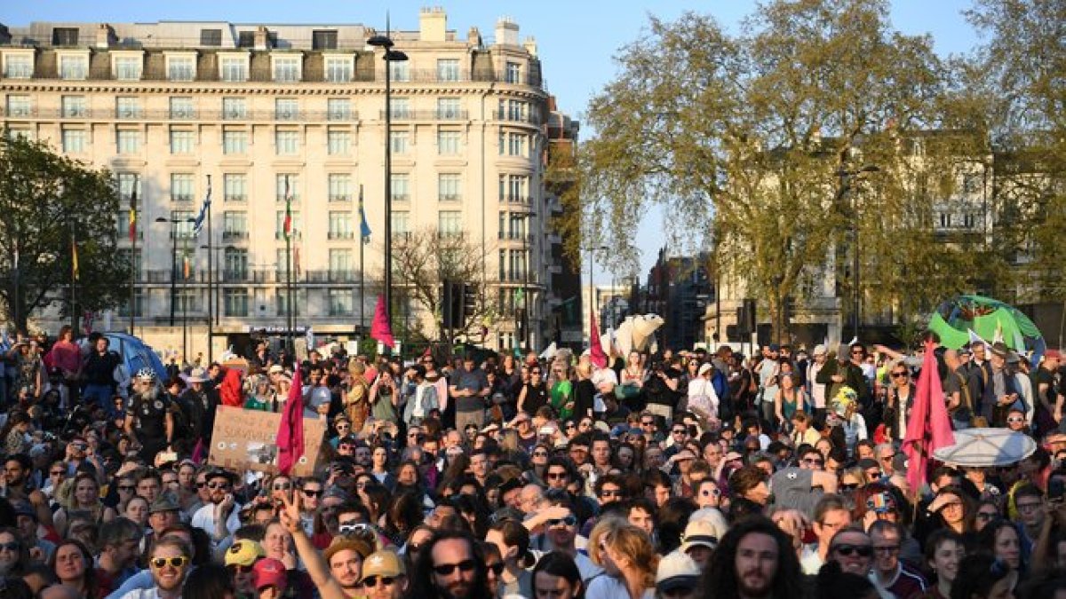 Protestas en Londres contra el cambio climático.