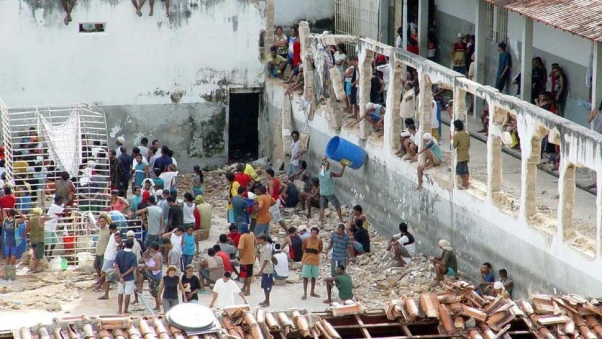 Imagen de un motín anterior en el penal de Oso Blanco, en la ciudad amazónica de Porto Velho.