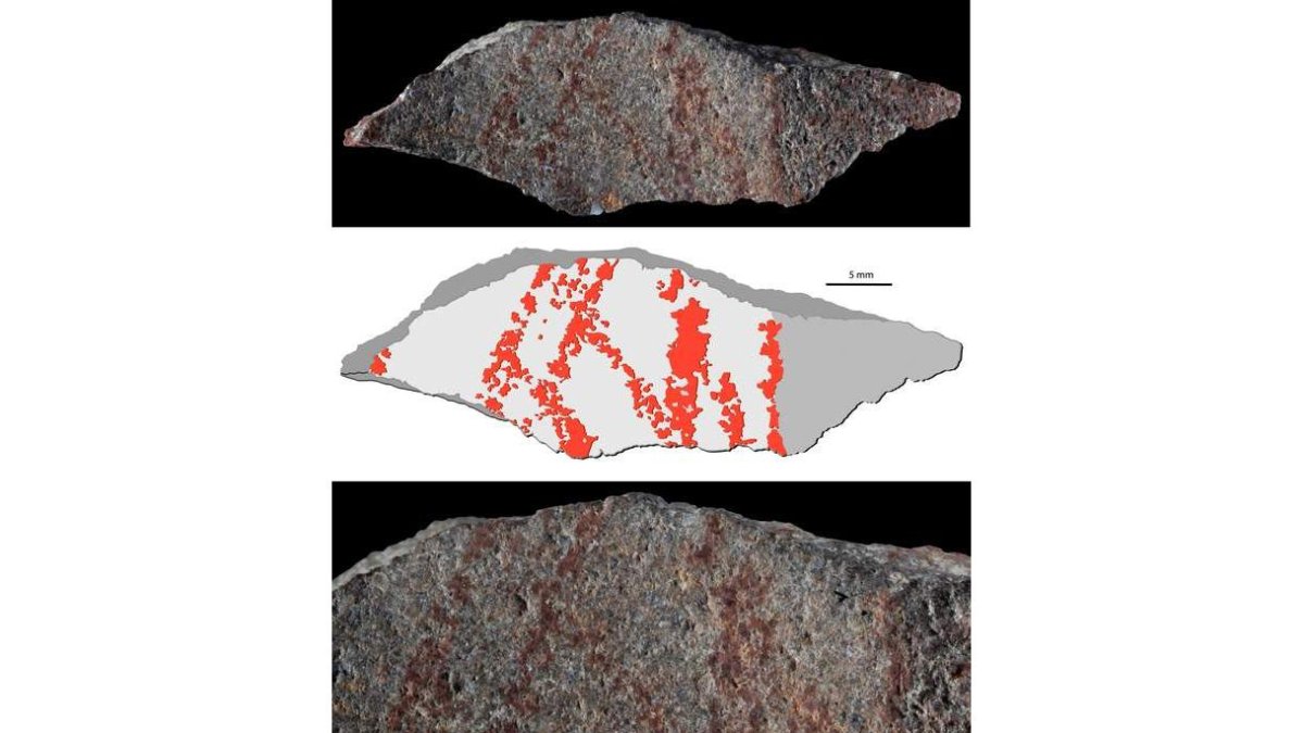 Fotografía facilitada por el centro de investigación francés CNRS del dibujo más antiguo. EFE