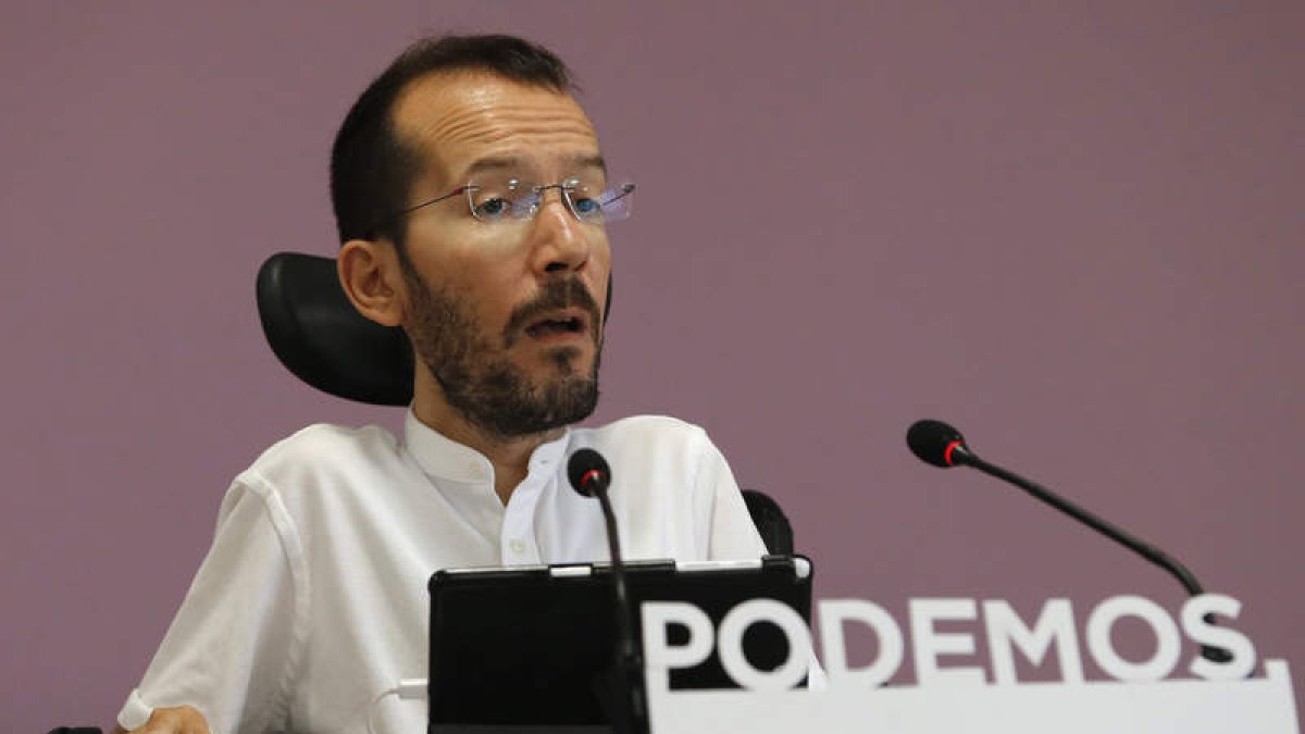 El secretario de Organización de Podemos, Pablo Echenique. BALLESTEROS