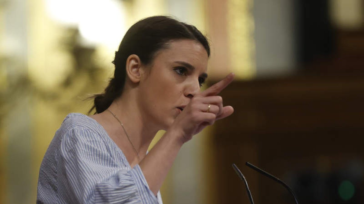 La ministra de Igualdad, Irene Montero, el pasado miércoles en el Congreso. JUAN CARLOS HIDALGO