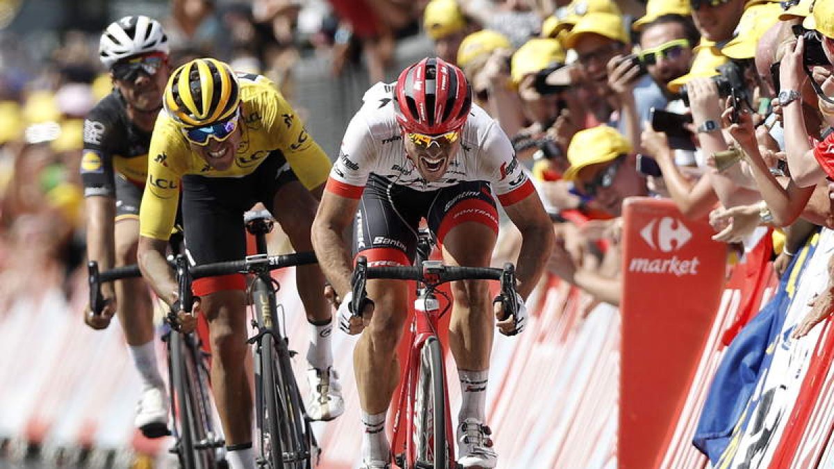 Degenkolb se impuso al esprint a Avermaet y a Lampaert. Y. VALAT