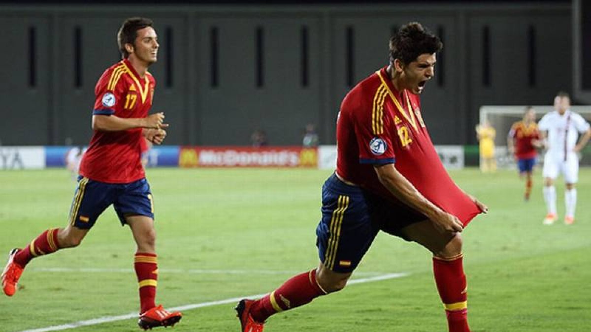 Morata celebra su gol, que significó el 3-0.