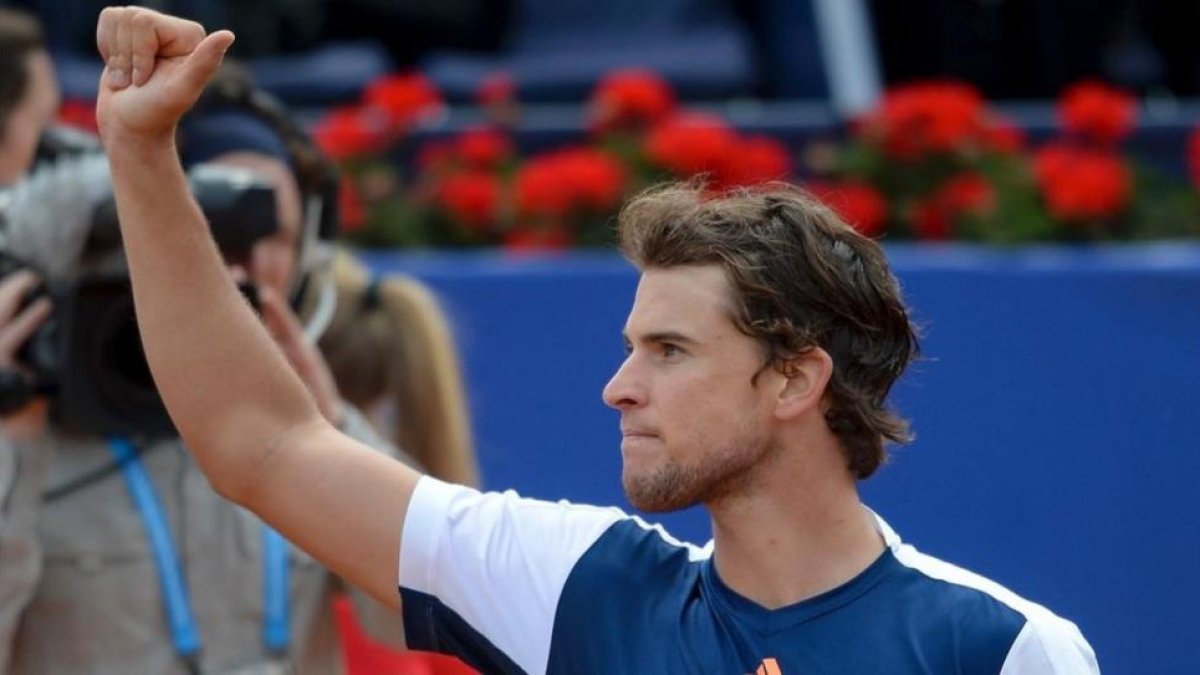 Thiem celebra el triunfo ante Murray.