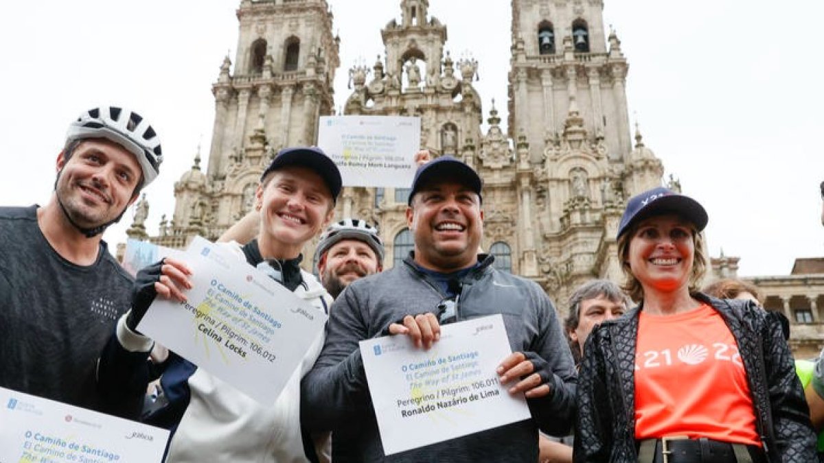 Ronaldo, un peregrino más en Santiago de Compostela. LAVANDEIRA JR