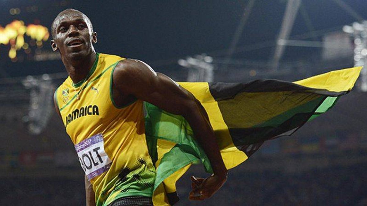 Usain Bolt, tras ganar la final de 200 metros en los Juegos de Londres.