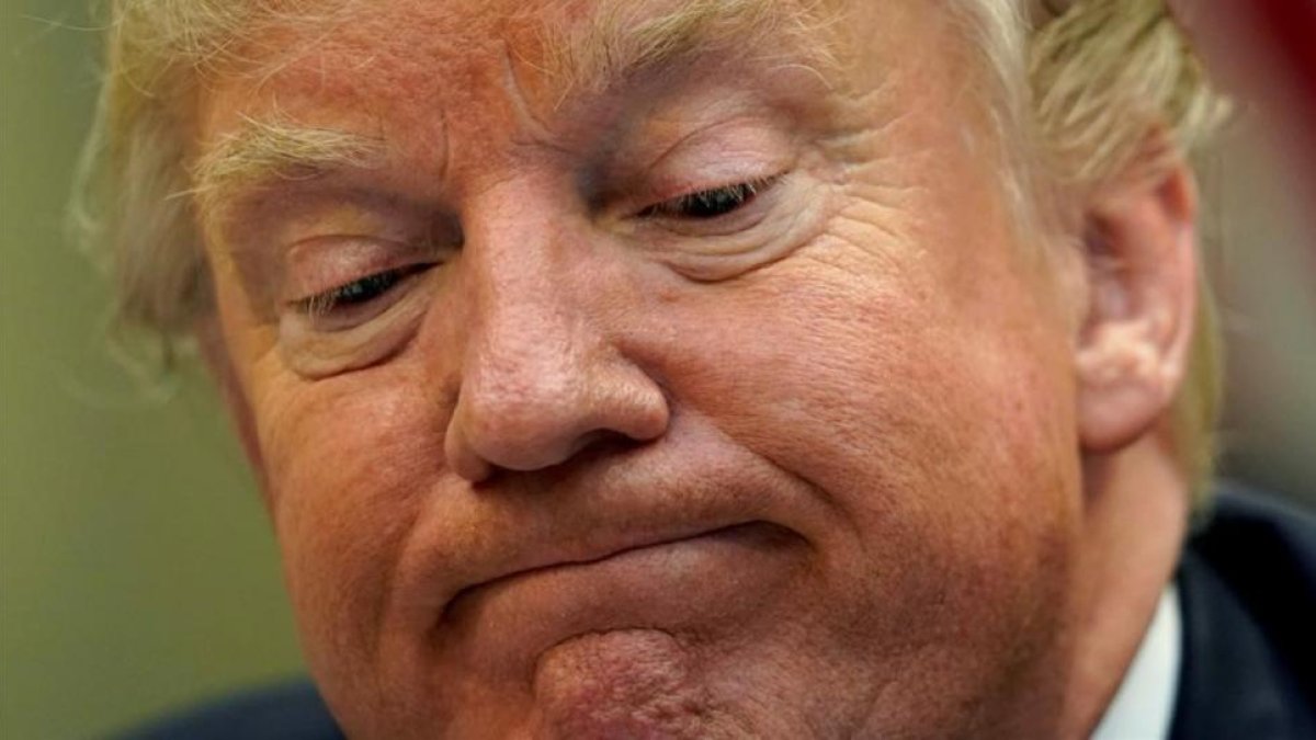 Donald Trump, durante un encuentro con periodistas en el que le preguntaron por su reforma sanitaria.