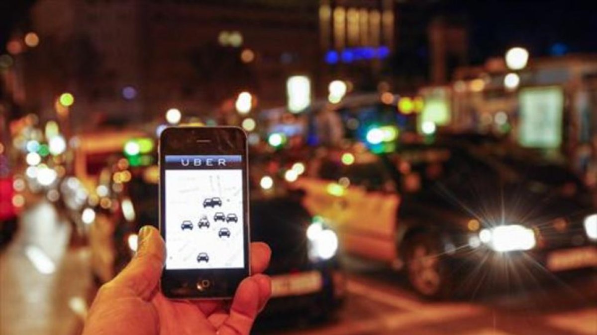 La aplicación Uber en funcionamiento