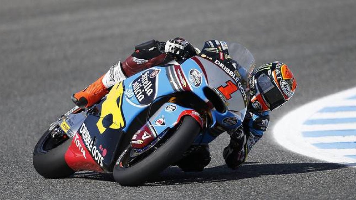 Tito Rabat, durante la cualificación del Gran Premio de España, en Jerez.