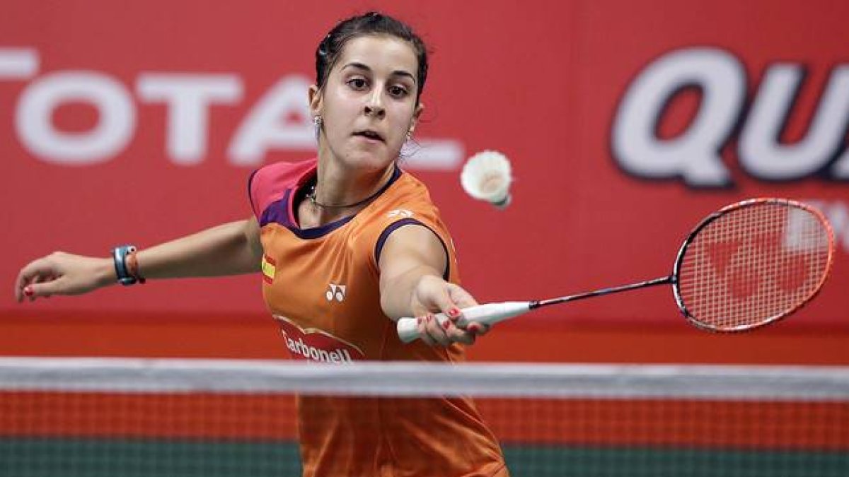 Carolina Marín, durante el partido contra la taiwanesa Yu Po Pai en el Mundial de Yakarta.