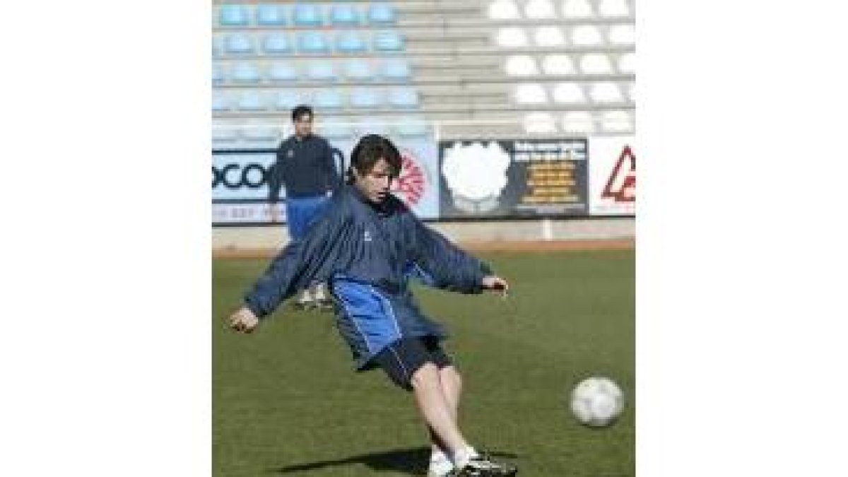 Ramón Pereira, durante la sesión de ayer en El Toralín