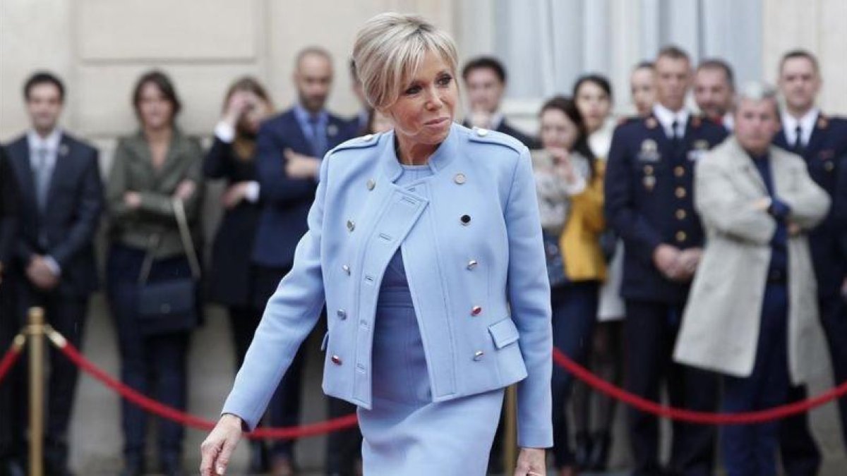 Brigitte Macron, en la ceremonia inaugural del Elíseo.