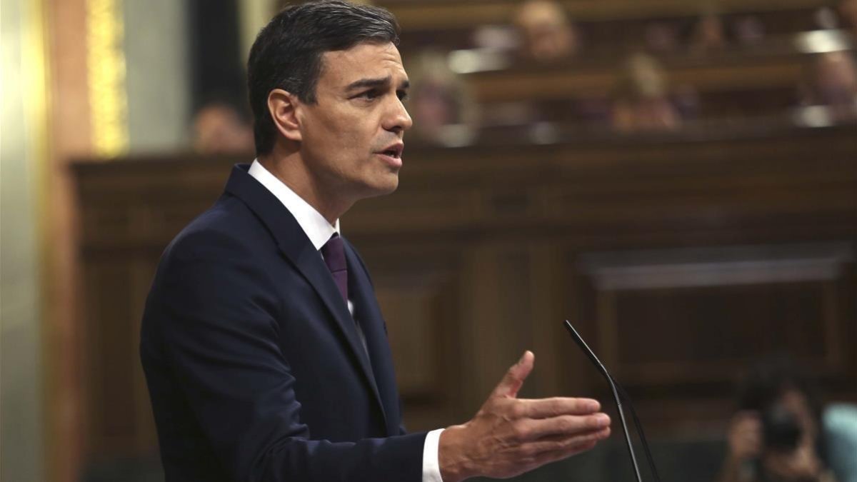 El Presidente del Gobierno y Secretario General del PSOE, Pedro Sanchez, en el Congreso de los Diputados. /