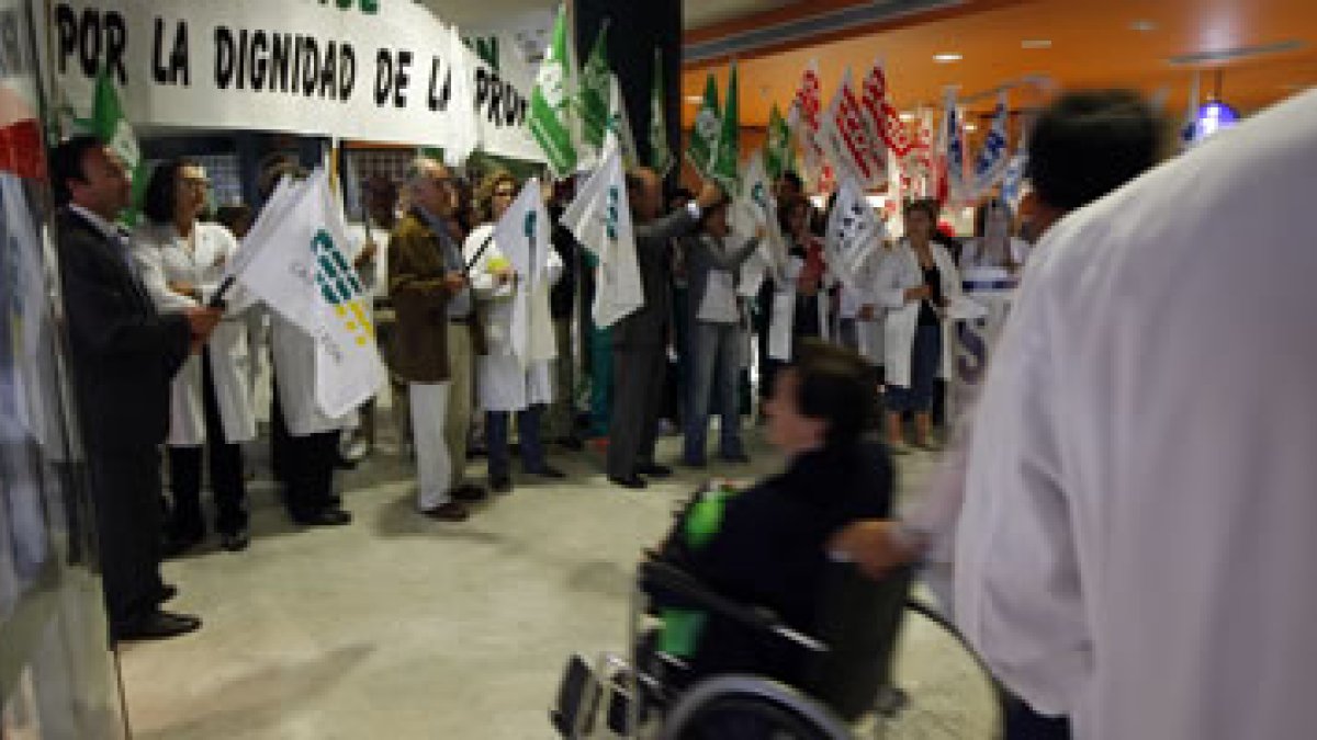 Una de las últimas protestas del Sindicato Médico en León.