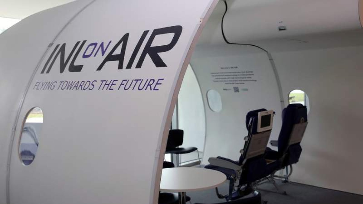 Simulador de un avión, en el Laboratorio Ibérico Internacional de Nanotecnología de Braga.