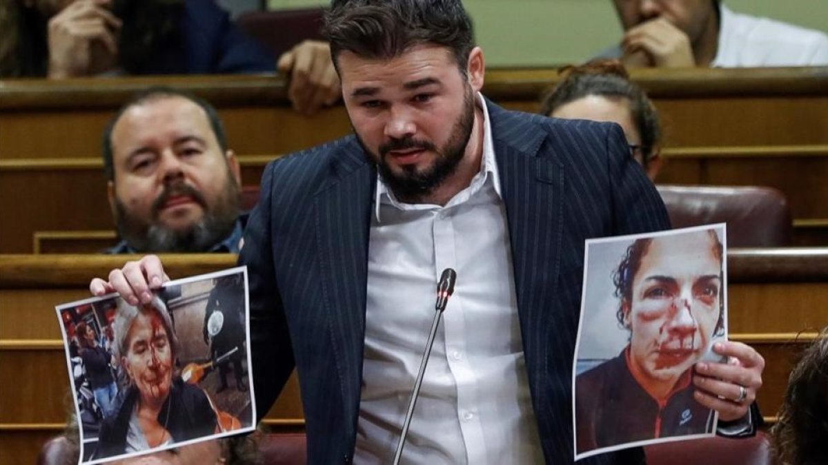Gabriel Rufián, este miércoles en el Congreso.